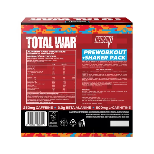 PACK PRE-ENTRENO FRUIT PUNCH 600 GR- REDCON1