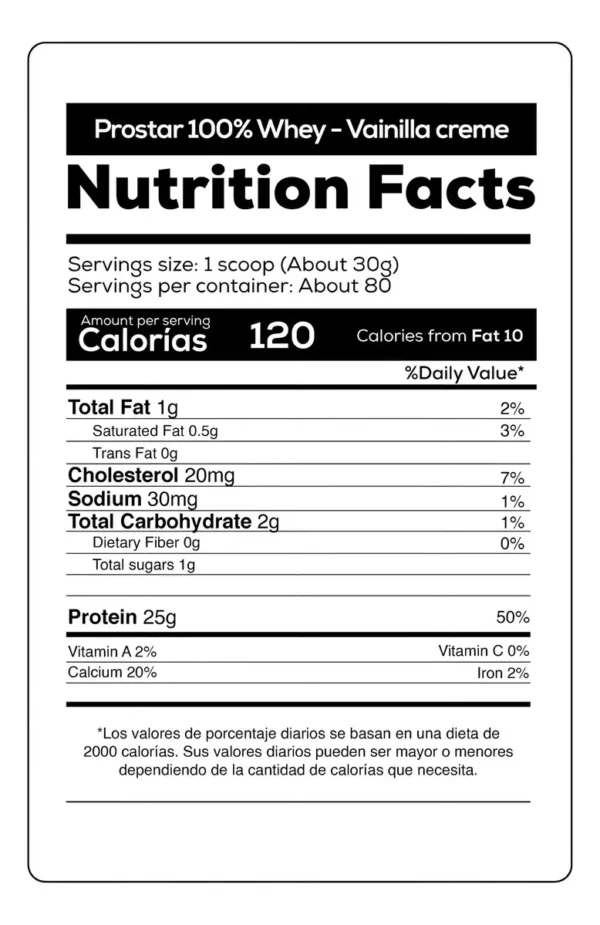 PROSTAR 100% WHEY PROTEIN VAINILLA 5LB - ULTIMATE NUTRITION