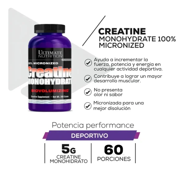 D_NQ_NP_2X_775707-MLA99736974763_112025-F CREATINA 300 GR- ULTIMATE NUTRITION